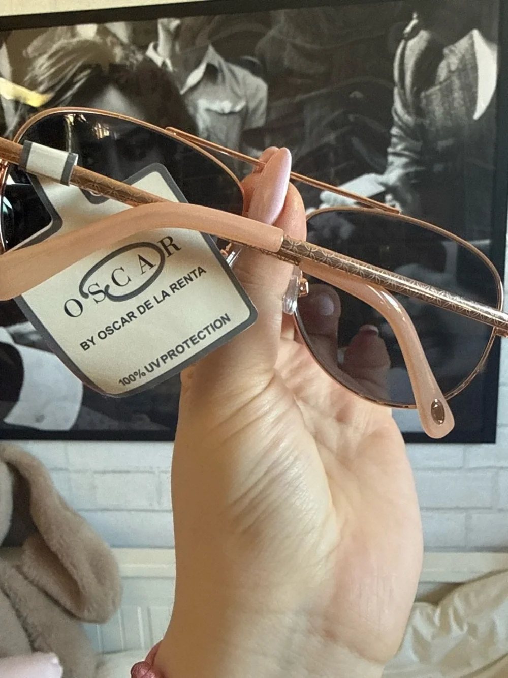 Oscar de la Renta Gold Aviator Sunglasses with Amber Lenses NWT!!